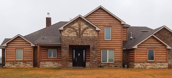 lodge done in concrete log siding